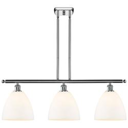 Bristol Glass 9" 3 Light 36" Island Light - Polished Chrome  - Ma