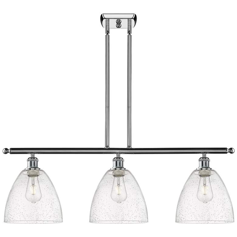 Image 1 Bristol Glass 9" 3 Light 36" Island Light - Polished Chrome - Se