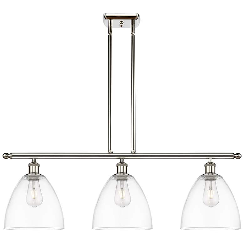 Image 1 Bristol Glass 9" 3 Light 36" Island Light - Polished Nickel - Cl