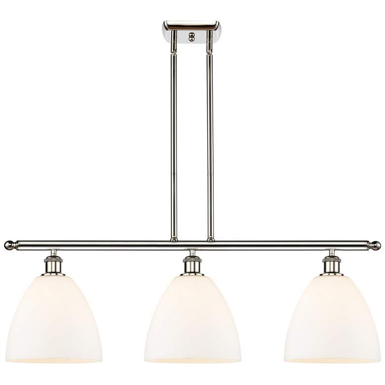 Image 1 Bristol Glass 9" 3 Light 36" Island Light - Polished Nickel - Ma