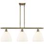 Bristol Glass 9" 3 Light 36" LED Island Light - Brass  - White