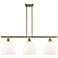 Bristol Glass 9" 3 Light 36" LED Island Light - Brass - White