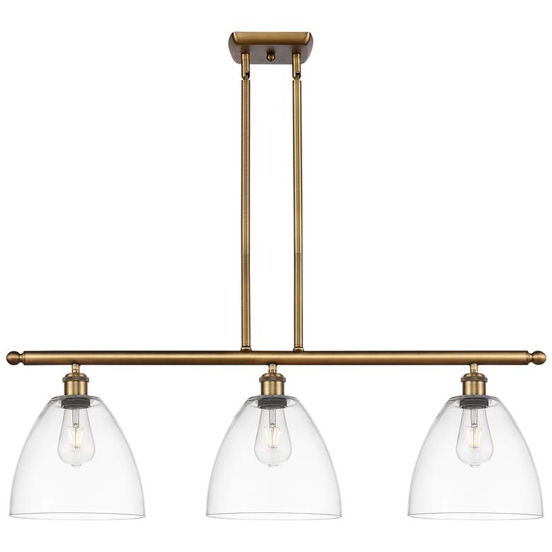 Image 1 Bristol Glass 9" 3 Light 36" LED Island Light - Brushed Brass -