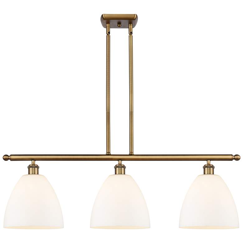 Image 1 Bristol Glass 9" 3 Light 36" LED Island Light - Brushed Brass -