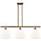 Bristol Glass 9" 3 Light 36" LED Island Light - Brushed Brass -
