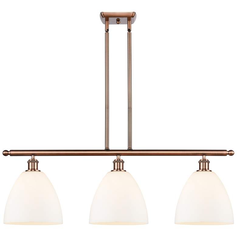 Image 1 Bristol Glass 9" 3 Light 36" LED Island Light - Copper - White
