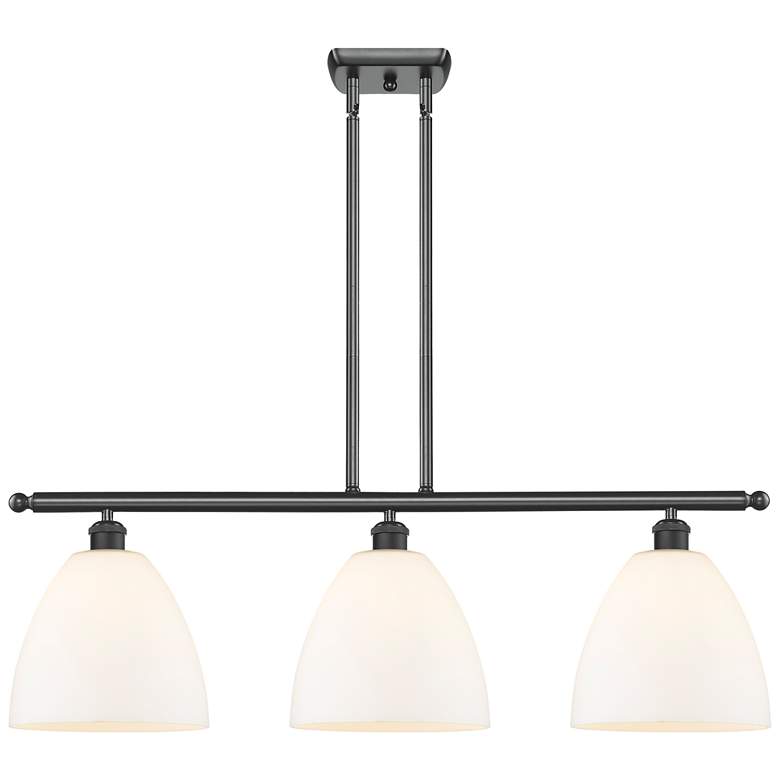 Image 1 Bristol Glass 9" 3 Light 36" LED Island Light - Matte Black - Ma