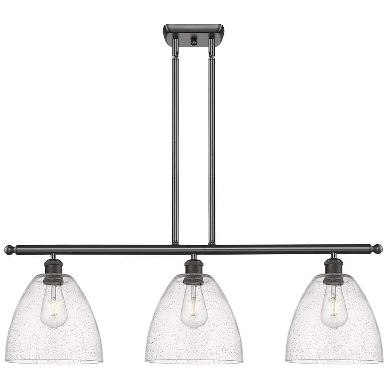 Image 1 Bristol Glass 9" 3 Light 36" LED Island Light - Oil Rubbed Bronze
