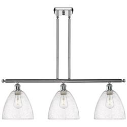 Bristol Glass 9" 3 Light 36" LED Island Light - Polished Chrome