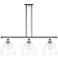 Bristol Glass 9" 3 Light 36" LED Island Light - Polished Nickel