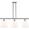 Bristol Glass 9" 3 Light 36" LED Island Light - Polished Nickel