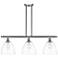 Bristol Glass 9" 3 Light 36" LED Island Light - Satin Nickel - C