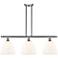 Bristol Glass 9" 3 Light 36" LED Island Light - Satin Nickel - W