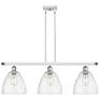 Bristol Glass 9" 3 Light 36" LED Island Light - White &#38; Chrom