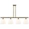 Bristol Glass 9" 4 Light 48" Island Light - Antique Brass - Matt