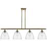 Bristol Glass 9" 4 Light 48" Island Light - Antique Brass  - Seed
