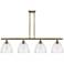 Bristol Glass 9" 4 Light 48" Island Light - Antique Brass  - Seed