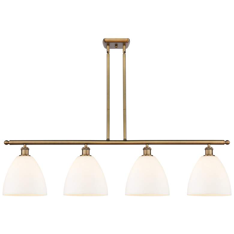 Image 1 Bristol Glass 9" 4 Light 48" Island Light - Brushed Brass - Matt