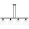 Bristol Glass 9" 4 Light 48" Island Light - Matte Black - Clear