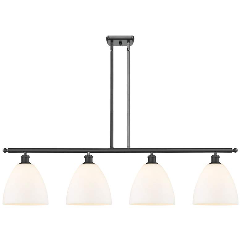 Image 1 Bristol Glass 9" 4 Light 48" Island Light - Matte Black - Matte