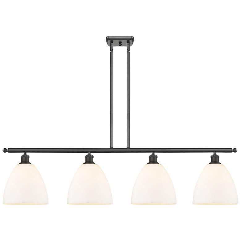 Image 1 Bristol Glass 9" 4 Light 48" Island Light - Oil Rubbed Bronze -