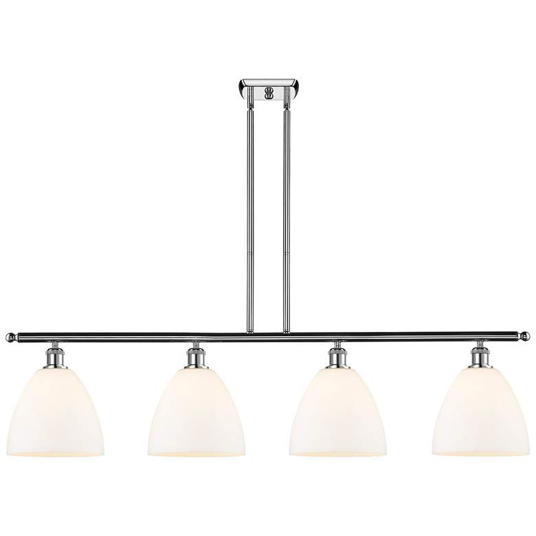 Image 1 Bristol Glass 9" 4 Light 48" Island Light - Polished Chrome - Ma