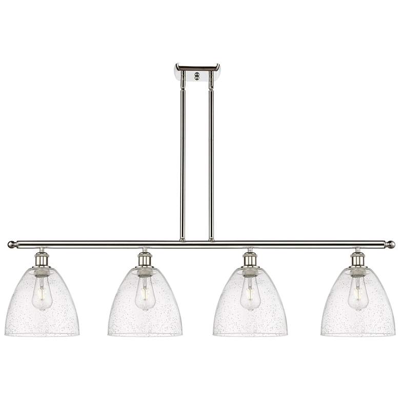 Image 1 Bristol Glass 9" 4 Light 48" Island Light - Polished Nickel - Se
