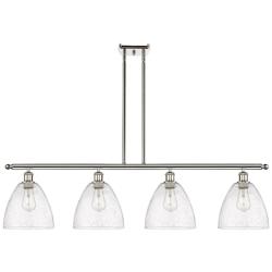 Bristol Glass 9" 4 Light 48" Island Light - Polished Nickel  - Se