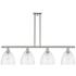 Bristol Glass 9" 4 Light 48" Island Light - Polished Nickel  - Se