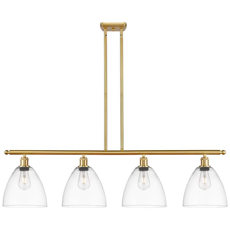 Image 1 Bristol Glass 9" 4 Light 48" Island Light - Satin Gold - Clear S