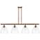 Bristol Glass 9" 4 Light 48" LED Island Light - Antique Copper -