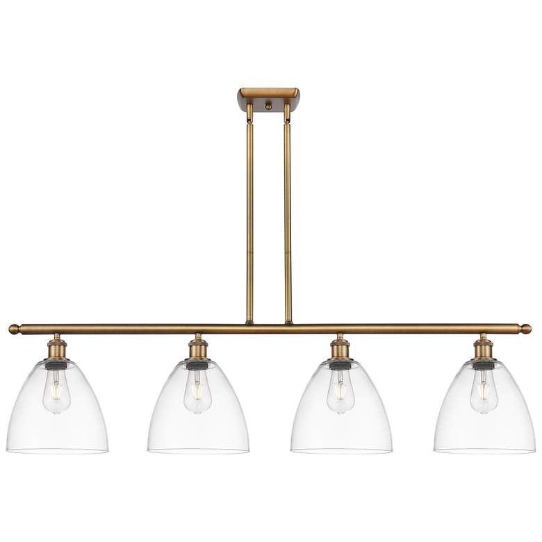 Image 1 Bristol Glass 9" 4 Light 48" LED Island Light - Brushed Brass -