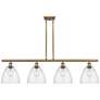Bristol Glass 9" 4 Light 48" LED Island Light - Brushed Brass  -