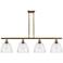 Bristol Glass 9" 4 Light 48" LED Island Light - Brushed Brass  -