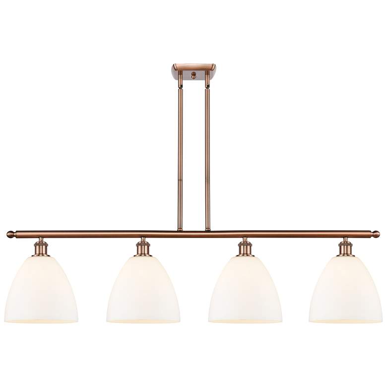 Image 1 Bristol Glass 9" 4 Light 48" LED Island Light - Copper - White