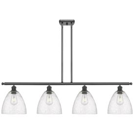 Bristol Glass 9" 4 Light 48" LED Island Light - Matte Black  - Se Bristol Glass 9" 4 Light 48" LED Island Light - Matte Black  - Se