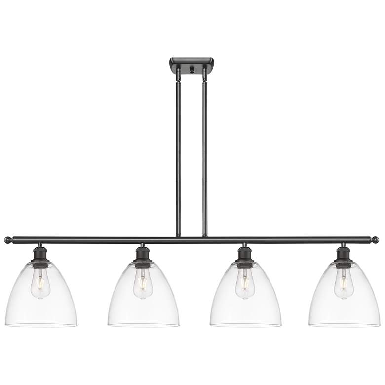 Image 1 Bristol Glass 9" 4 Light 48" LED Island Light - Oil Rubbed Bronze