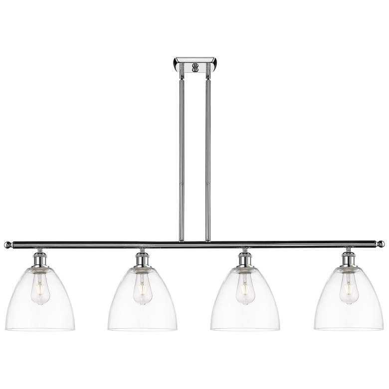 Image 1 Bristol Glass 9" 4 Light 48" LED Island Light - Polished Chrome