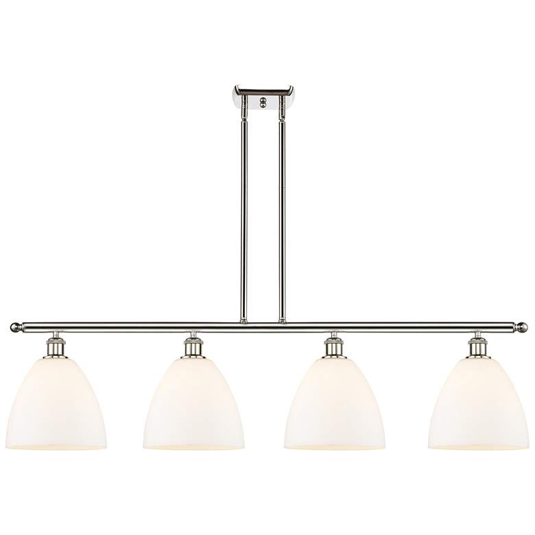Image 1 Bristol Glass 9" 4 Light 48" LED Island Light - Polished Nickel