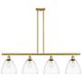 Bristol Glass 9" 4 Light 48" LED Island Light - Satin Gold  - Cle