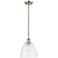Bristol Glass 9" Brushed Satin Nickel Mini Pendant w/ Seedy Shade