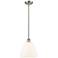 Bristol Glass 9" LED Mini Pendant - Brushed Satin Nickel - Matte White