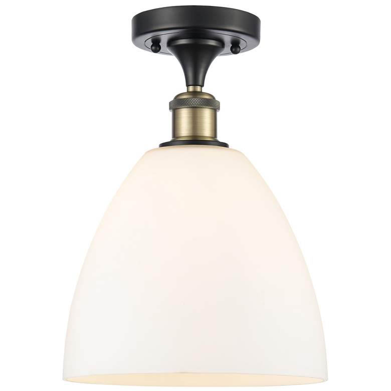 Image 1 Bristol Glass 9" LED Semi-Flush Mount - Black Antique Brass - Matte W