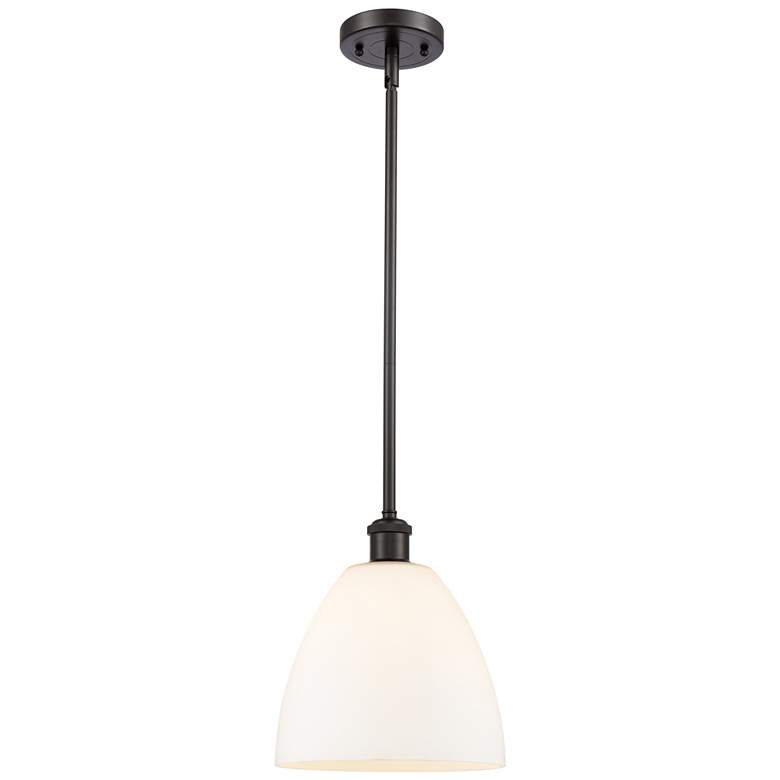Image 1 Bristol Glass 9" Mini Pendant - Oil Rubbed Bronze - Matte White Shade