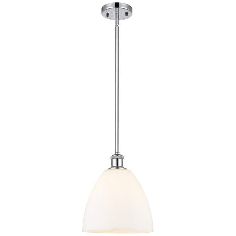 Image 1 Bristol Glass 9" Mini Pendant - Polished Chrome - Matte White Shade
