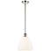 Bristol Glass 9" Mini Pendant - Polished Nickel - Matte White Shade