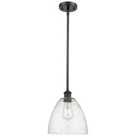 Bristol Glass 9" Oil Rubbed Bronze Mini Pendant w/ Seedy Shade Bristol Glass 9" Oil Rubbed Bronze Mini Pendant w/ Seedy Shade