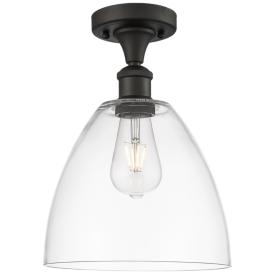 Bristol Glass 9" Semi-Flush Mount - Oil Rubbed Bronze - Clear Shade Bristol Glass 9" Semi-Flush Mount - Oil Rubbed Bronze - Clear Shade