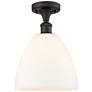 Bristol Glass 9" Semi-Flush Mount - Oil Rubbed Bronze - Matte White