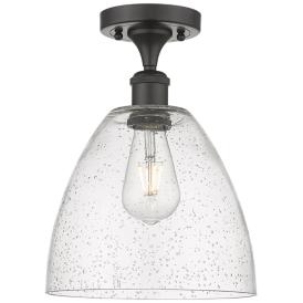Bristol Glass 9" Semi-Flush Mount - Oil Rubbed Bronze - Seedy Shade Bristol Glass 9" Semi-Flush Mount - Oil Rubbed Bronze - Seedy Shade